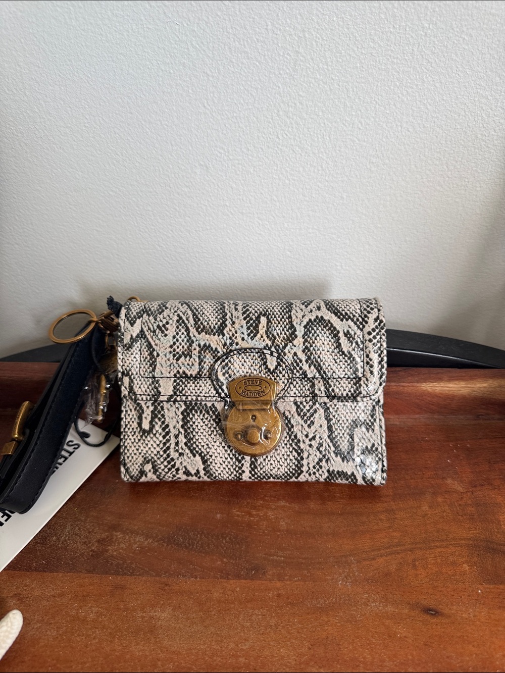 Steve Madden NWT Snake-Print Wristlet